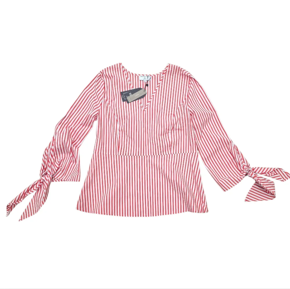 J. Crew x Universal Standart Poplin Striped Shirt Tie Cuffs